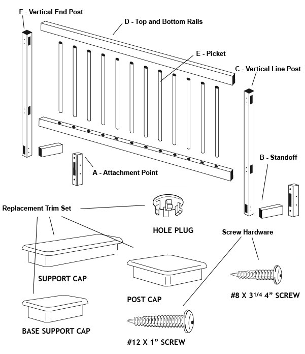 pool fence parts